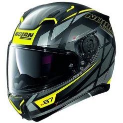 Integral Motorradhelm Nolan N87 Originalität N-Com 070 Schwarz Matt Gelb