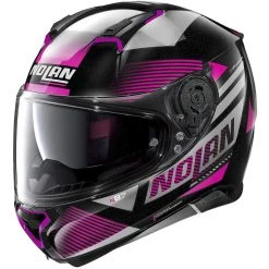 Integrierter Motorradhelm Nolan N87 JOLT N-Com 103 Schwarz Metall Pink