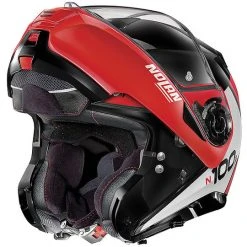 Modularer Motorradhelm P / J-geprüft Nolan N100.5 Plus DISTINCTIVE N-Com 027 Glossy Black Red -Nolan Verkaufe modularer motorradhelm p j geprueft nolan n100 5 plus distinctive n com 027 glossy black red 89558