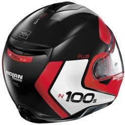 Modularer Motorradhelm P / J-geprüft Nolan N100.5 Plus DISTINCTIVE N-Com 027 Glossy Black Red -Nolan Verkaufe modularer motorradhelm p j geprueft nolan n100 5 plus distinctive n com 027 glossy black red 89559