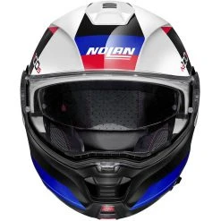 Modularer Motorradhelm P / J Homologation Nolan N100.5 HILLTOP N-Com 049 Weißmetall Blau -Nolan Verkaufe modularer motorradhelm p j homologation nolan n100 5 hilltop n com 049 weissmetall blau 109487