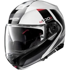 Modularer Motorradhelm P / J-Zulassung Nolan N100.5 HILLTOP N-Com 048 Weißmetall