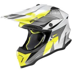 Moto Cross Enduro Helm Nolan N53 PORTLAND 061 Weiß Metall Gelb