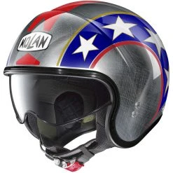 Motorradhelm Jet Nolan N21 OLD GLORY 091 Verkratzt Verchromt