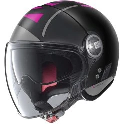 Motorradhelm Jet Nolan N21 Visier AVANT-GARDE 075 Matt Schwarz Pink
