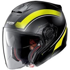 Motorradhelm Jet Nolan N40.5 RESOLUTE 018 Schwarz Matt Gelb