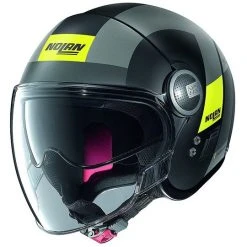 Nolan N21 Mini-Jet Motorradhelm Visier Spheroid 049 Matt Schwarz Gelb