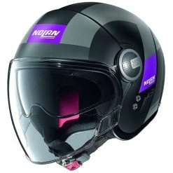 Nolan N21 Mini-Jet Motorradhelm Visier Spheroid 052 Matt Schwarz Lila