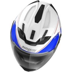 Nolan N70.2 Crossover Motorradhelm GT LAKOTA N-Com 041 Weißmetall Blau -Nolan Verkaufe nolan n70 2 crossover motorradhelm gt lakota n com 041 weissmetall blau 109662